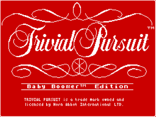 Trivial Pursuit Baby Boomer Edition title screen for ZX Spectrum